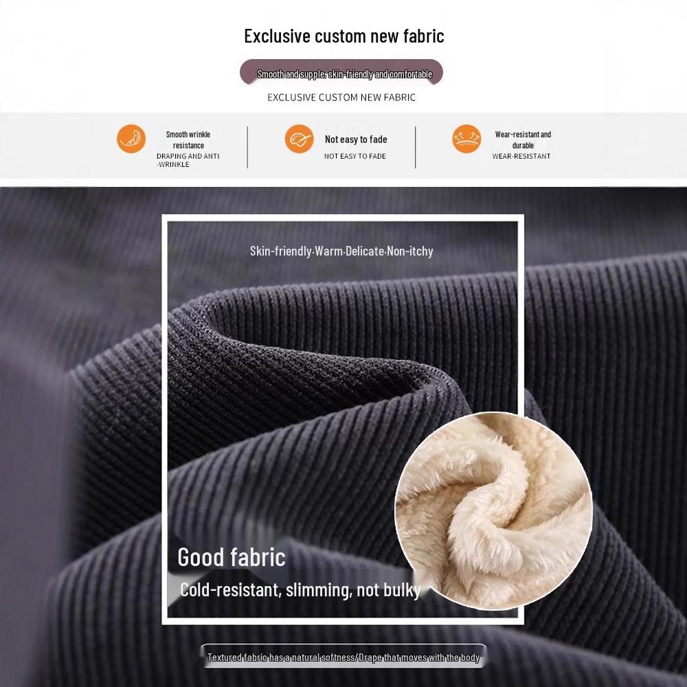 Women's Windproof Fleece-Lined Sweatpants - Warm Thickened Lamb Fleece for Autumn/Winter Casual Wear