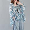 Spring Summer Shirts Fashion Women's Blouses & Shirts Artistic Plus Size V-neck Doll Top
