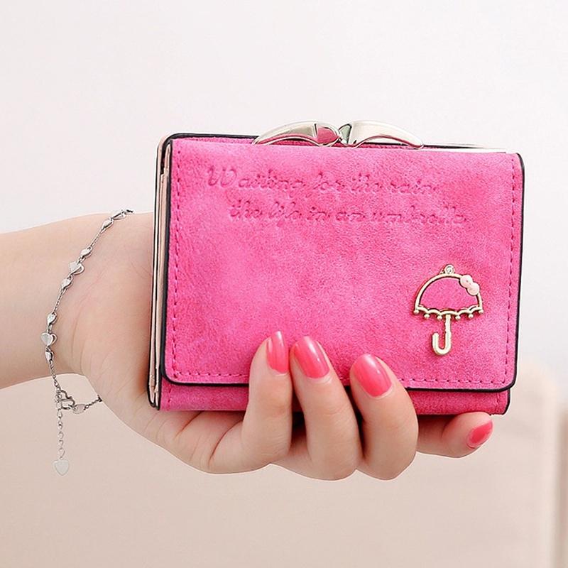 Women Fashion Leather Wallet Button Clutch Purse Lady Short Handbagbuy