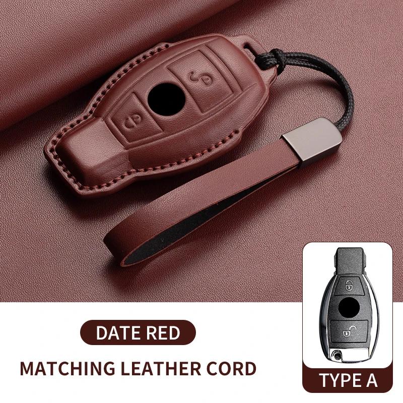 Car Key Fob Shell For Mercedes Benz A C E S G Class CLE CLA GLC W177 W205 W213 W222 X167 AMG Leather Car Remote Key Case Cover