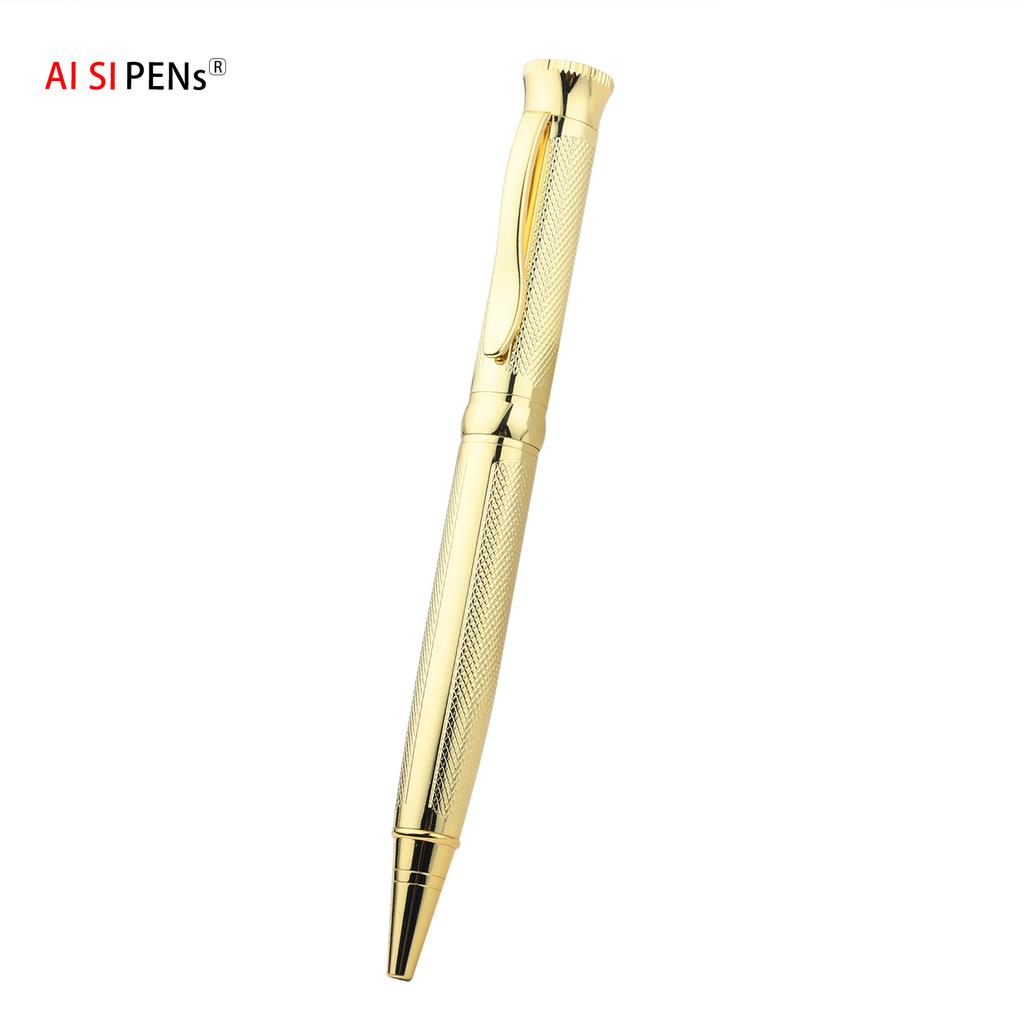 Custom Logo New Fashionable Sports Ballpoint Pen Stainless Steel Rose Gold Writing Width 1.0mm