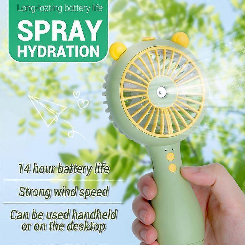 Portable Misting Handheld Fan Cooling Personal Mini Fan 3 Speed 2 Modes Spray Water Fan Usb Rechargeable Outdoor Camping Travel