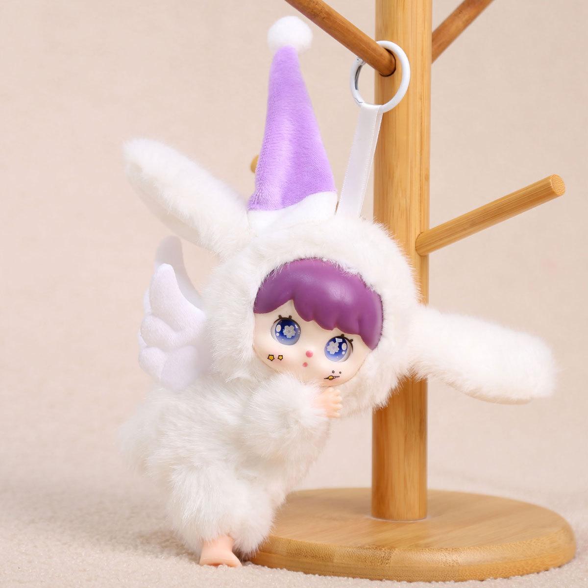 

Vinyl doll plush toy lying down pajamas little angel doll pendant keychain doll girl bag pendant about 16cm/75g