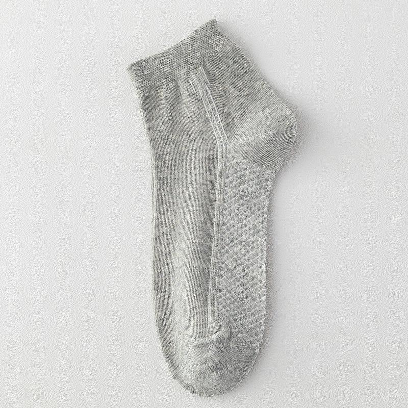 

Мужские весенне-летние повседневные носки из хлопка с коротким паголенком, однотонные, с массажной подошвой 1 pair серый