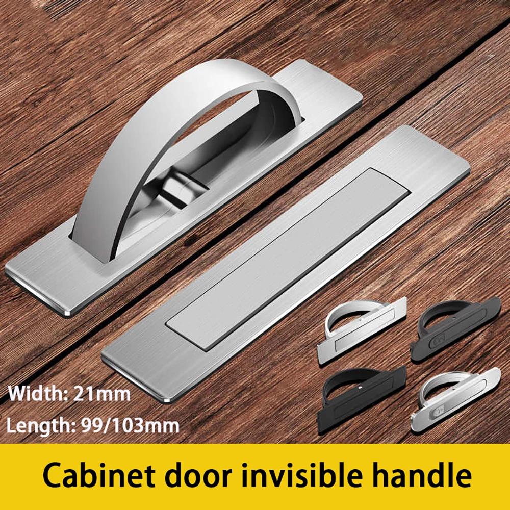 Aluminum Alloy Invisible Concealed Handle Kitchen Door Concealed Buckle Furniture Hardware Tatami Handle Storage Cabinet Drawer
