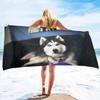 Lightweight Husky Dog Beach Towel Quick Dry Sand Free Pool Bath Towel Soft Outdoor Travel Towels for Camping Swimming Yoga Sport