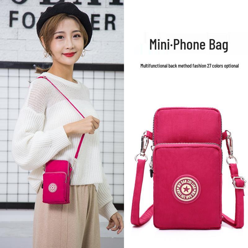 Korean Style Crossbody Phone Bag: Women's Cloth Pouch with Neck Strap, Sports Armband, and Wrist Coin Purse