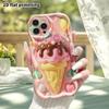 Phone Case: 2D Flat Design, Suitable for iPhone 18 17 16 15 14 13Pro Protective Case, Ice Cream Cone, Perfect Christmas and Halloween Holiday Gift
