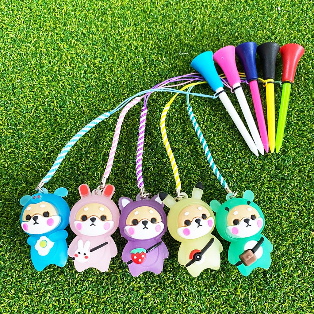 Golf Ball Tees Driver Training Tool Golf Ball Holder Golf Tees with Rope Cartoon Golf Ball Base Golf Ball Support Tees