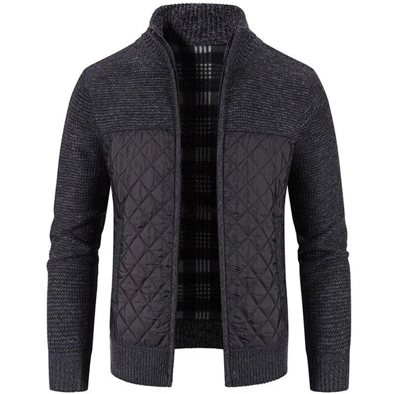 Autumn And Winter Stand Collar Cardigan Sweater Thickened Casual Sweater Men's Warm Fashion Coat