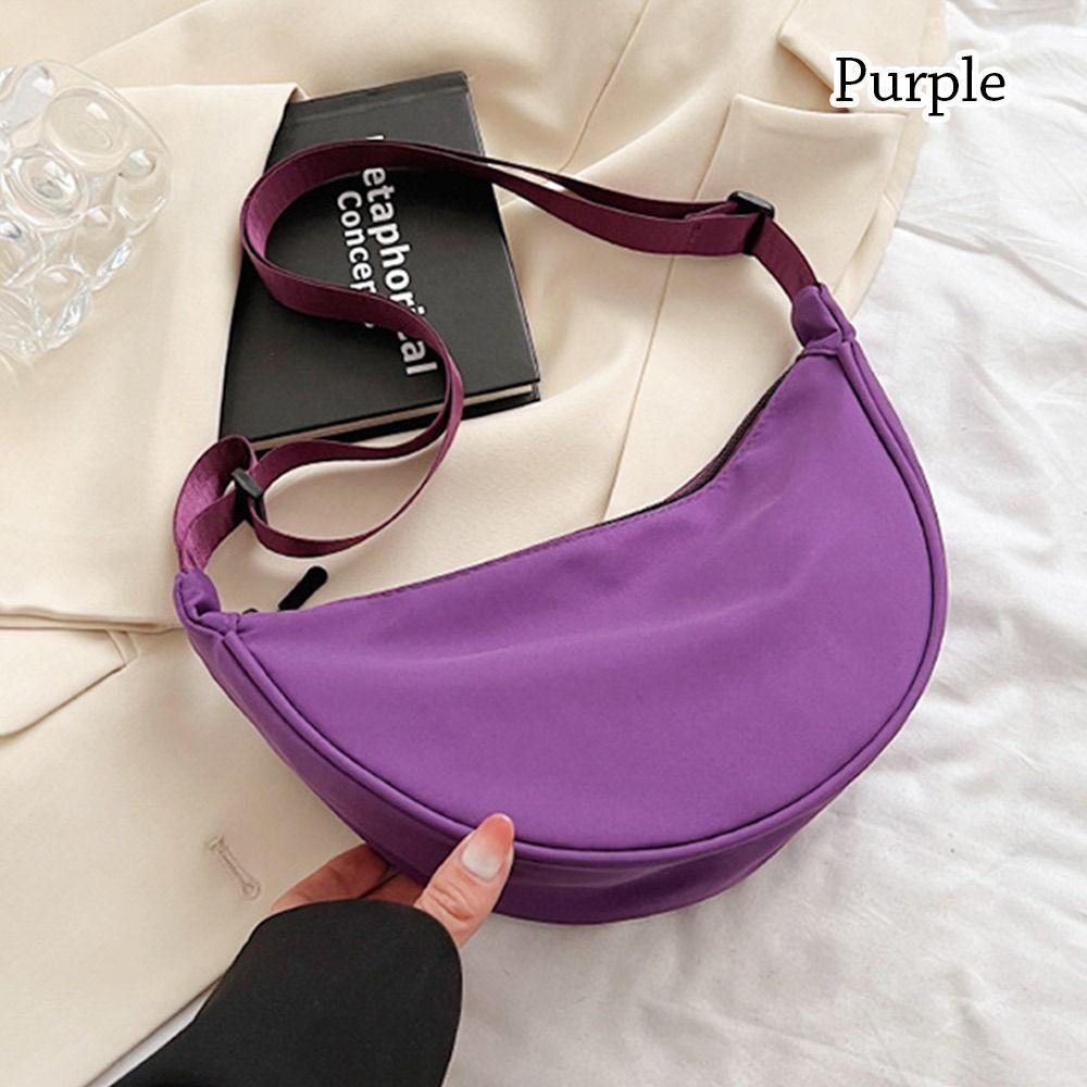 Nylon Crossbody Bag For Women Fashion Portable Casual Hobos Sport Chest Bag Underarm Bag Students Dumpling Shape Shoulder Bag