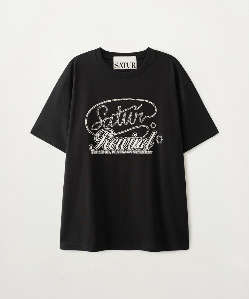 Seteo Rewind Graphic Short Sleeve T-Shirt Black