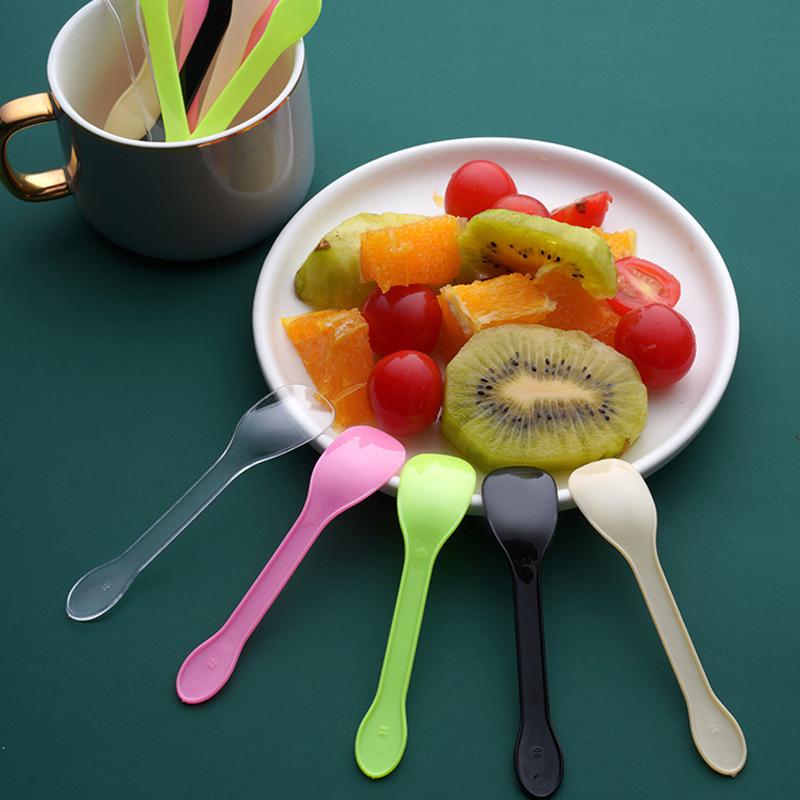 100Pcs Mini Plastic Spoons Flatware Spoons For Jelly Ice Cream Dessert Appetizer Plastic Spoon For Party Supplies4