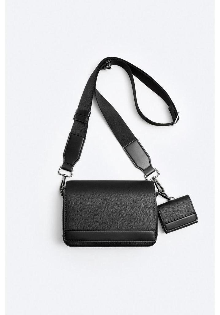 Borsa a tracolla/spalla da uomo trendy 2-in-1 con patta, collezione Primavera/Estate 2025: Design Quadrato Piccolo, Casual e Versatile