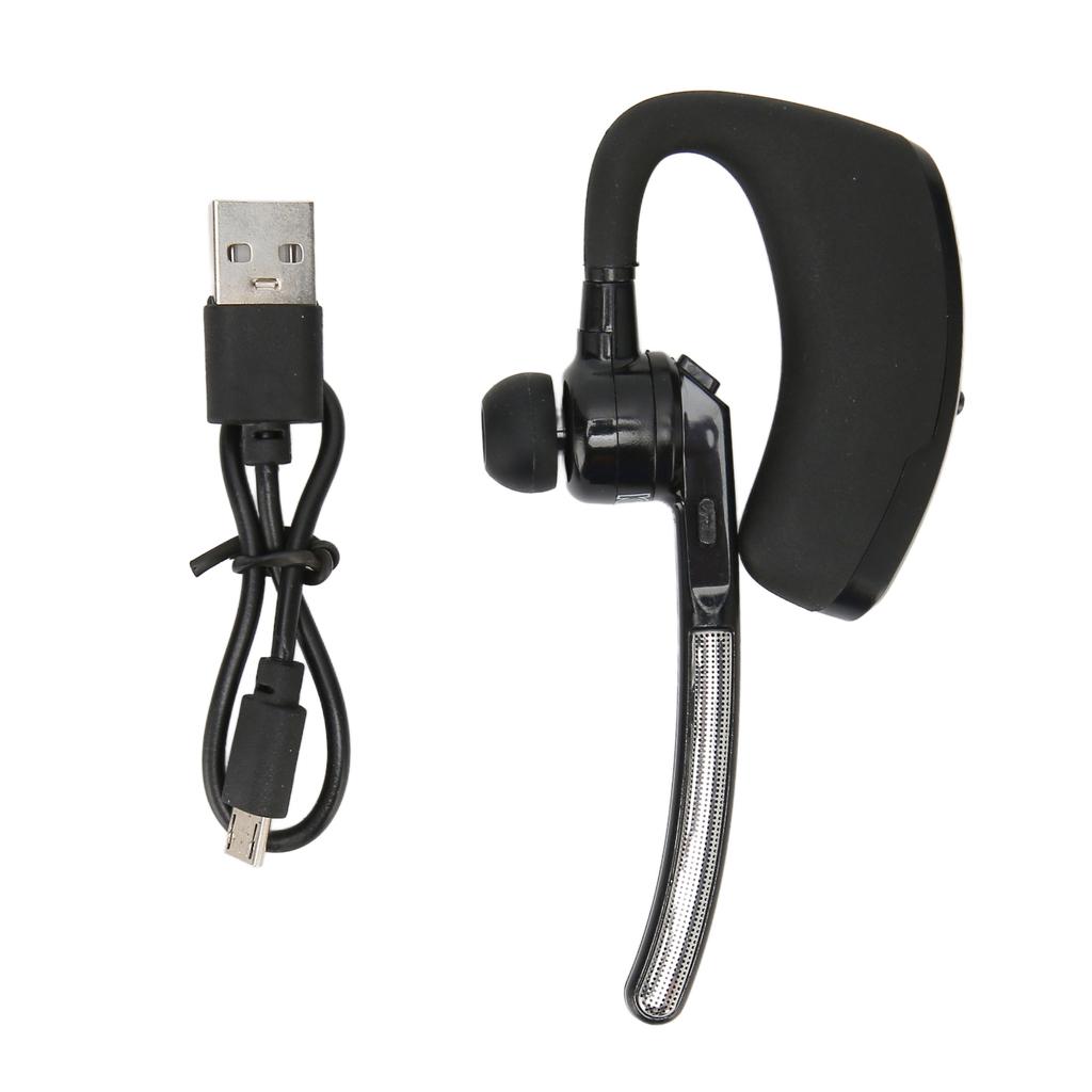 Bluetooth Earpiece Multifunction Noise Canceling Hands Free Call Built in Mic Single Ear Headset for Driving Business