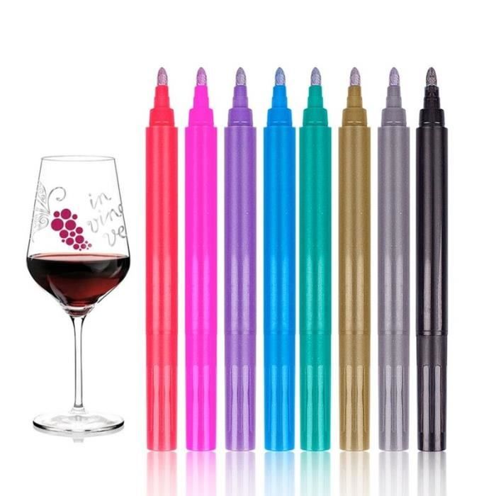 SHOP-STORY - Pack de 8 feutres marqueurs sur verre