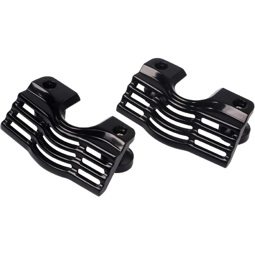 

Finned Slotted Head Spark Plug Bolt Covers Compatible for 1999-2014 Harley Touring Electra Glide Street Glide Road King Trikes,Black чёрный