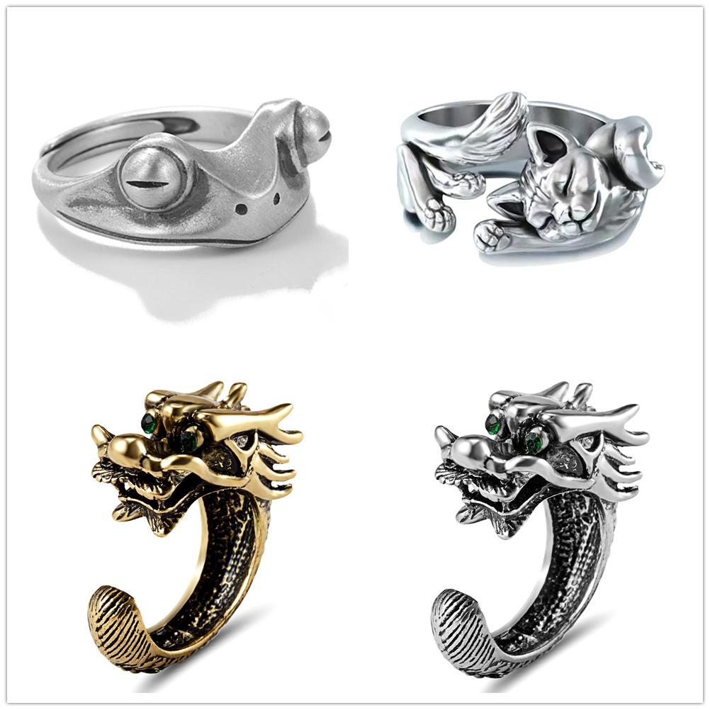 Süße Glückskatze Tierringe Partner Schmuck Verstellbare Fingerringe Für Männer Liebhaber Frauen Dame Mädchen Junge Männlich Valentinstagsgeschenk