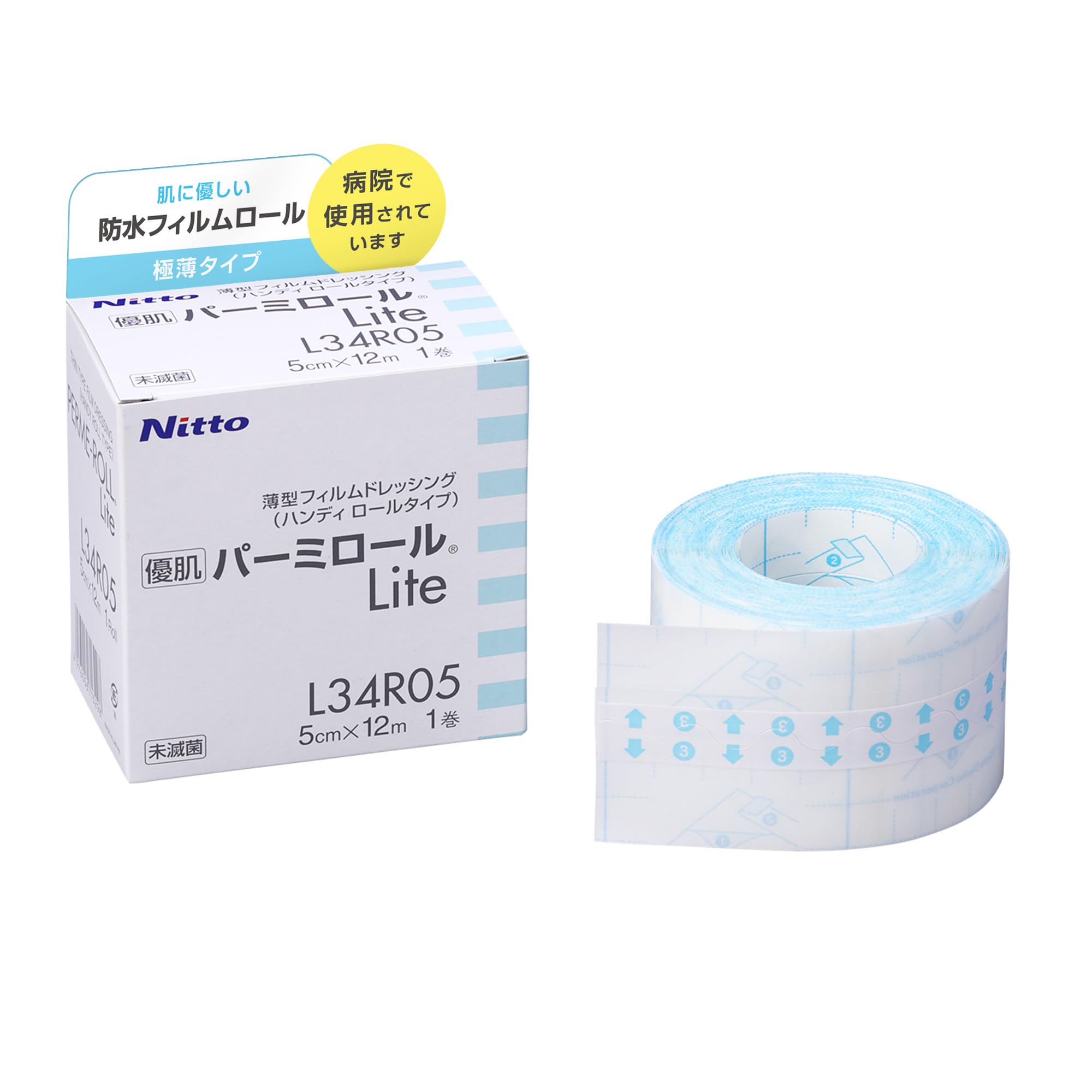 

Nitoms Yuhada Permiroll Lite, нежная, устойчивая к раздражению водонепроницаемая пленка, ультратонкая, 5 см x 12 м, L34R05