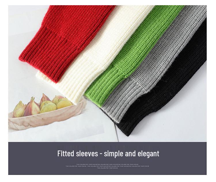 Men's Thickened Red Sweater for Autumn/Winter - Warm, Knitted, Round Neck, Trendy Base Layer