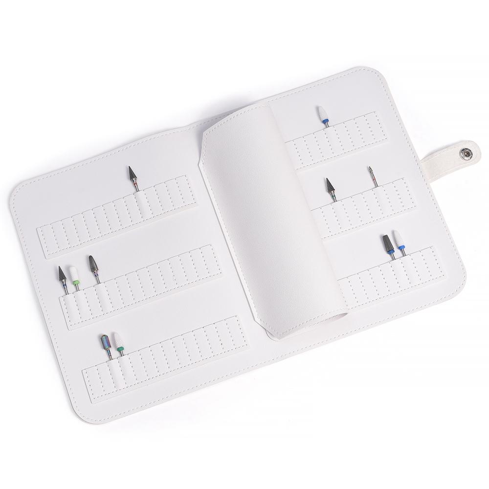 84 Positions Snake Print Folding Nail Drill Bit Organizer Bag Milling Tool Display Grinding Bits Empty Container PU leather Bag