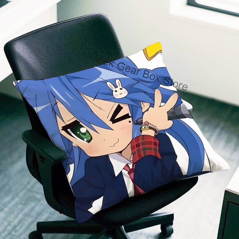 Konata Izumi LLucky SStar Anime Celebrity Merchandise AllMatch Printed Pillow Case Sofa Car Office Room Decoration Protector
