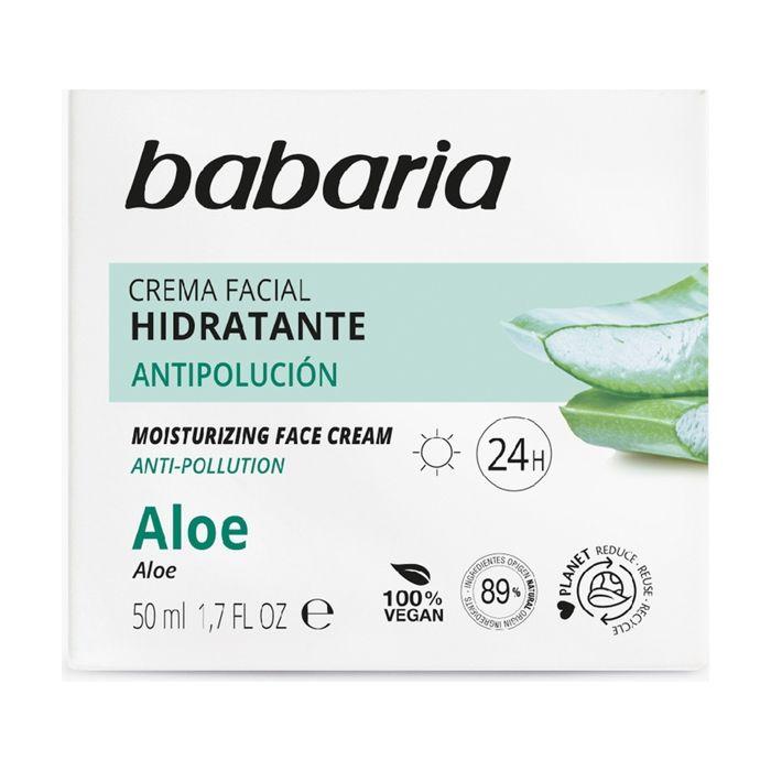 Crème hydratante visage - BABARIA - Aloe Vera - 24h - 50ml - Tous types de peau