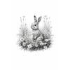 Vintage Cute Easter Bunny Spring Flower Animal Rabbit Carrot Art Poster Canvas Painting Wall Prints Picture for Room Home Decor
