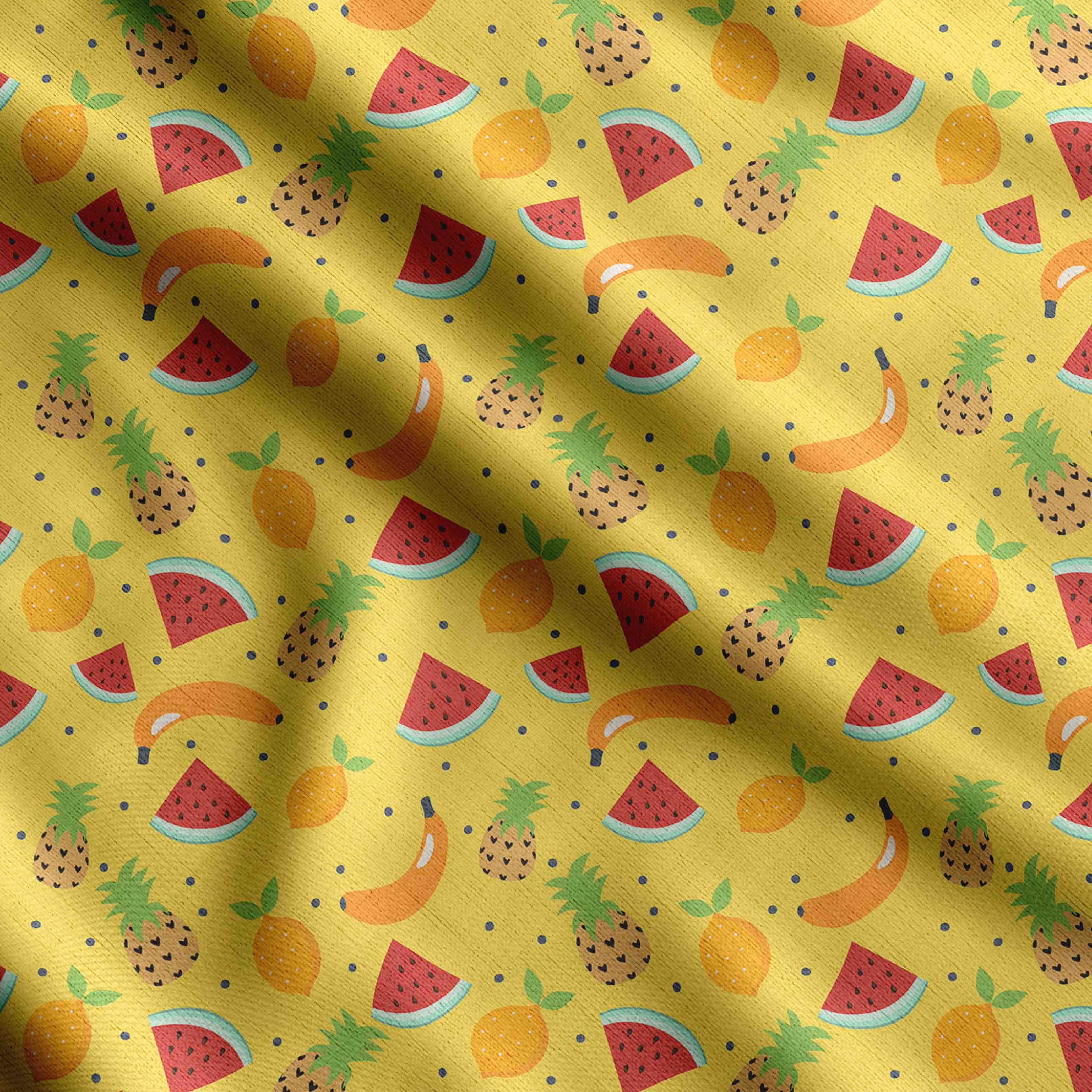 

Soimoi Watercolor Fruit Print, бавовняний кембрік, стьобальна тканина, що продається у дворі, шириною 42 дюйми, бавовняна тканина середньої щільності, 42 Inch Wide - Cotton Cambric жовтий