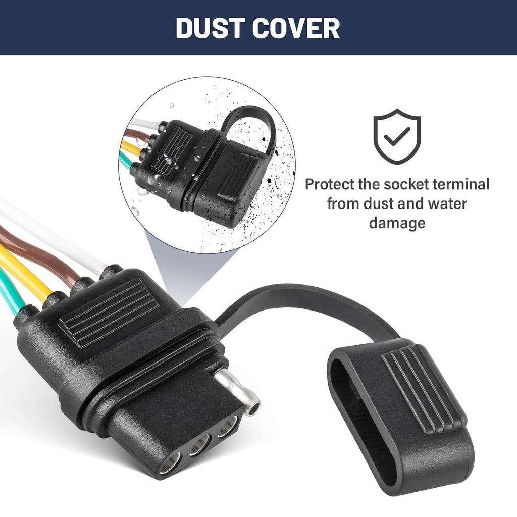 MECMO 4-Pin Trailer Wiring Harness 56040 For 2009-2024 Subaru Forester, Outback, Crosstrek, XV, Ascent Towing Hitch Wire Wiring Vehicle-Side 4 Prong