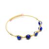 14k Gold Plated Adjustable Bracelet Gold Color Crystal Bracelet Open Cuff Bangle  Minimalist Style