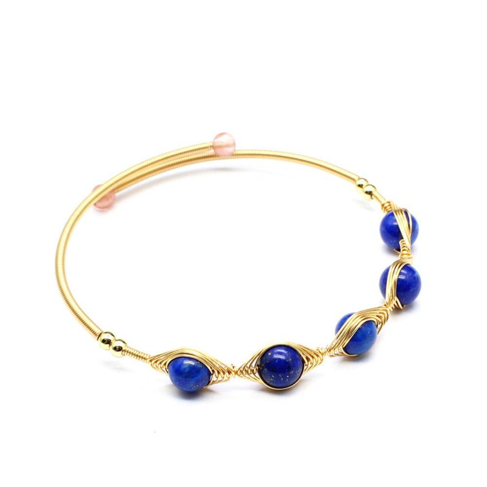 14k Gold Plated Adjustable Bracelet Gold Color Crystal Bracelet Open Cuff Bangle Minimalist Style