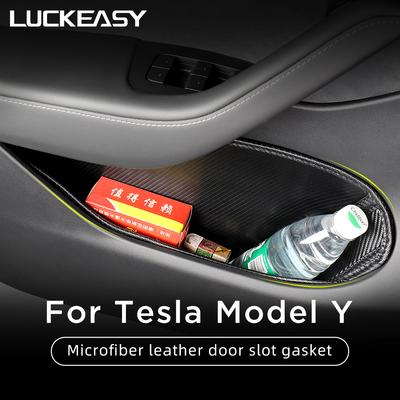 LUCKEASY For Tesla Model Y - Car Interior Products Door Water Cup Storage Slot Pad Protection Door Slot Pad