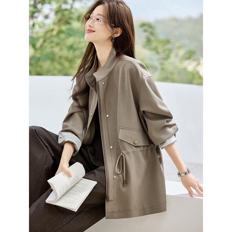 Женская полосатая ветровка Mohan Yimei с воротником-стойкой M