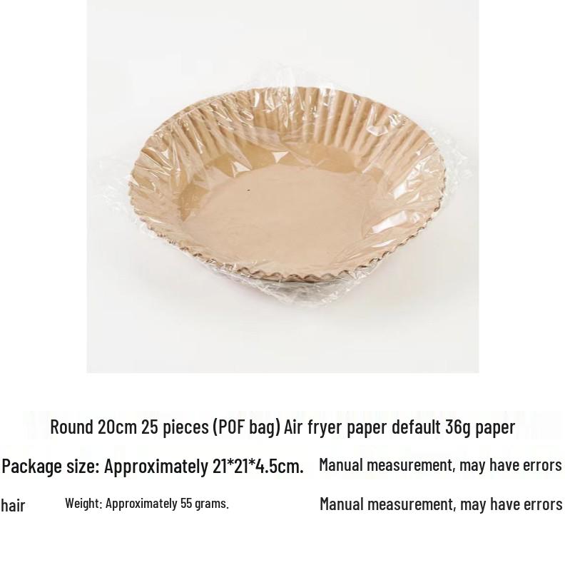 Food Grade Silicone Air Fryer Baking Papers, 16cm-20cm