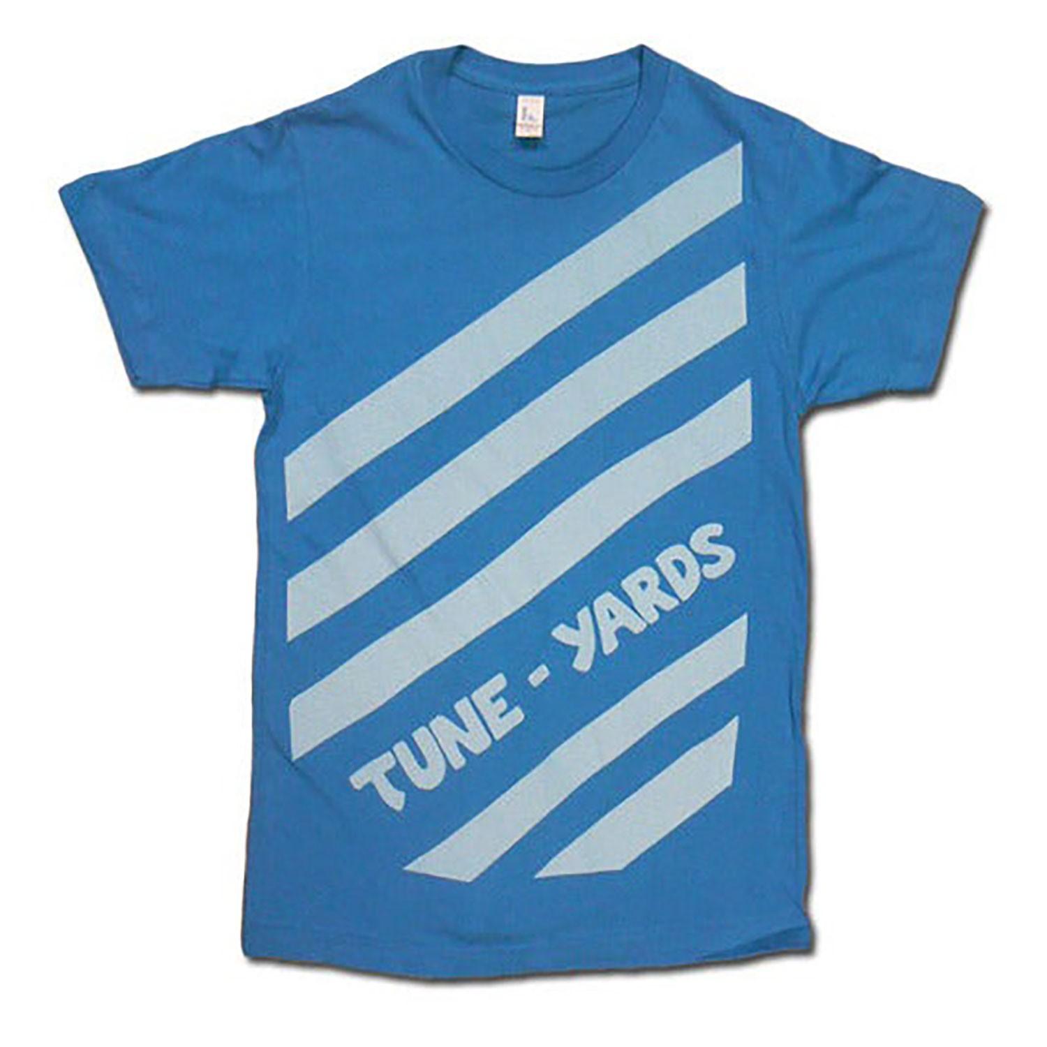 Men s Tune-Yards Blue Stripes Slim Fit T-shirt X-Small Blue XXXL