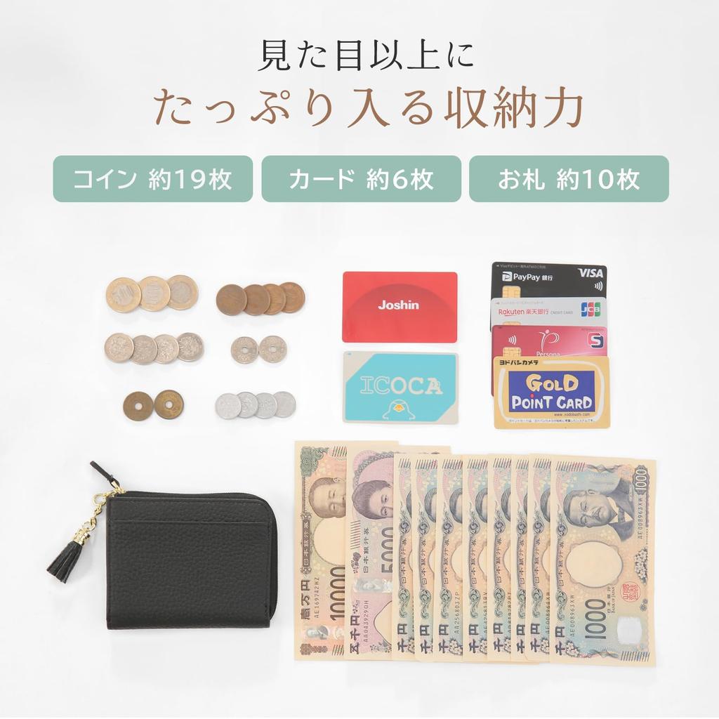 QUERE Mini Slim Wallet, Thinnest Mini Wallet for Women, L-Shaped Zipper, Genuine Leather, Slim, Compact, Lightweight (Ivory)