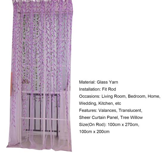 Acasă Arborele din fire de sticlă Perdele din salcie Tulle Decor camere Perdele Sheer Panou Draperii