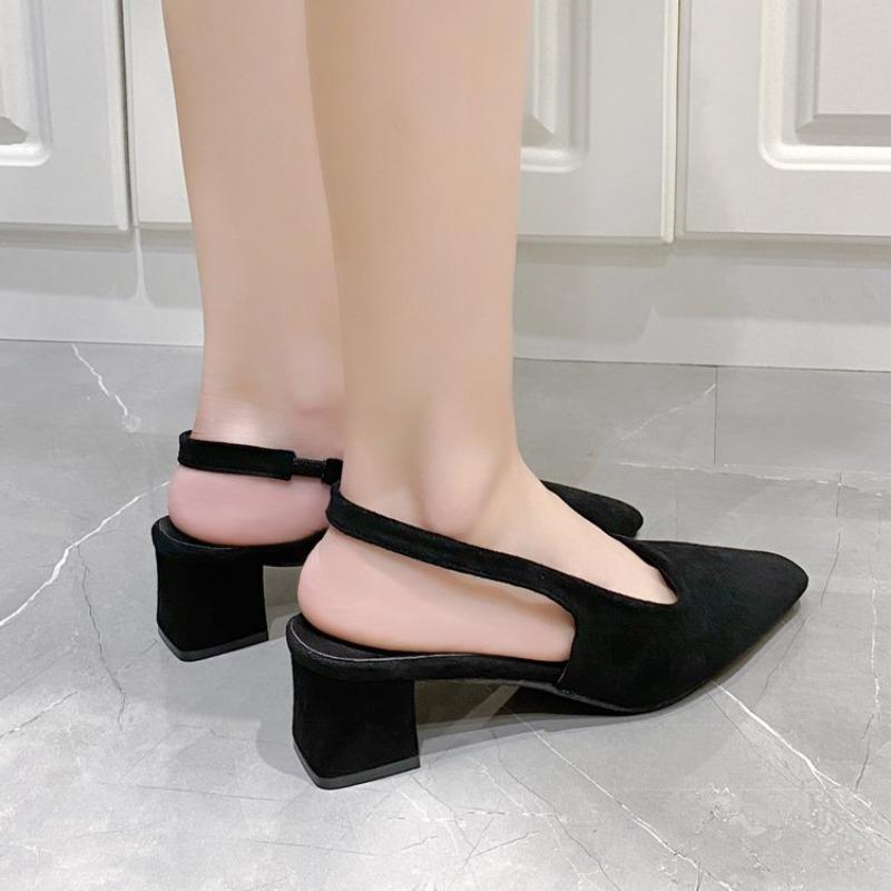 Fashion Woman Pumps Solid Slingback Sandals Female Office Women's High Women's High Heel Sandals