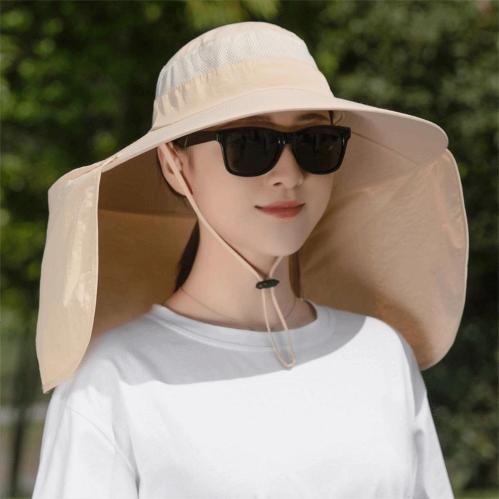 Neck Protection Women Visor Cap Cloth Summer Bucket Hat Foldable Fisherman Hat  Outdoor