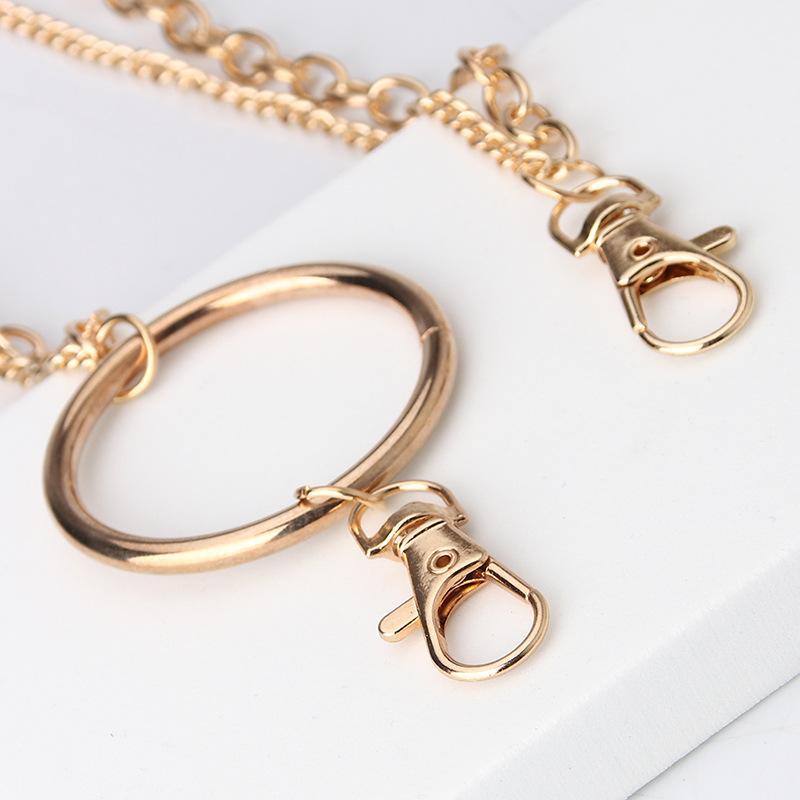 Trendy Rock Metal Ring Chain Punk Style Single Chain Trendy Belt Clothing Chain