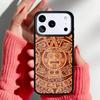 Mayan Calendar Wood Pattern Phone Case for iPhone 17 16 15 14 13 Pro Max Back Cover for 12 11 Pro Coque
