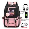 Anime Peripheral Spells Back to War Backpack Student School Bag Men's and Women's Fashion Backpack Travel Bag USB Computer Bag