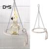 Parrot Bird Toy Cotton Rope Circle Toy Parrot Chew Bite Perch Bird Stand Climb Hanging Toy Swing Rope Ring Bird Cage Accessory
