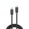 USB 3.1 type C 3A-kabel - LINDY - Black Line - 0,5m - Trippel skjermet - Gullbelagte kontakter