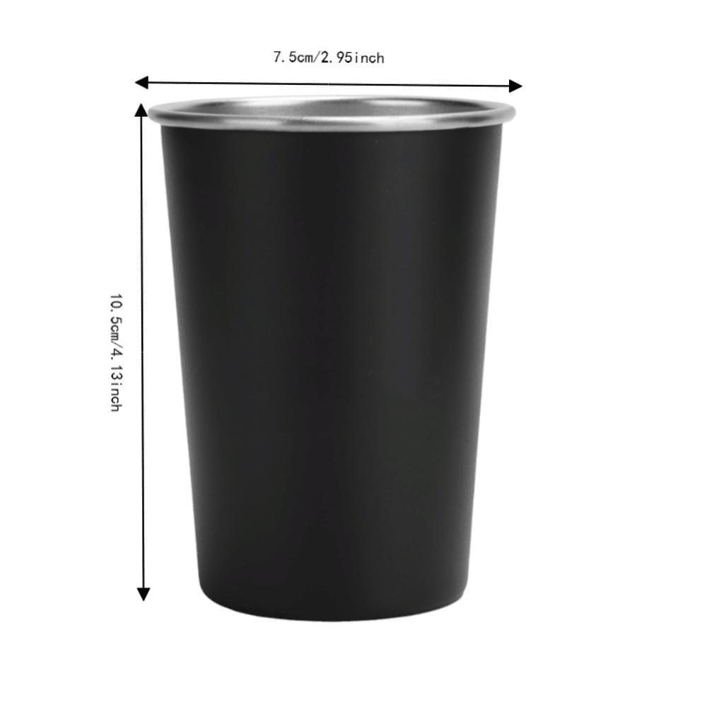 4PCS Black Drinking Cup Durable Beverage Cup Lightweight Stainless Steel Cup  Outdoor Camping