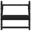 Wall Shelves with Rods 2 pcs Black 30 x 25 x 30 cm