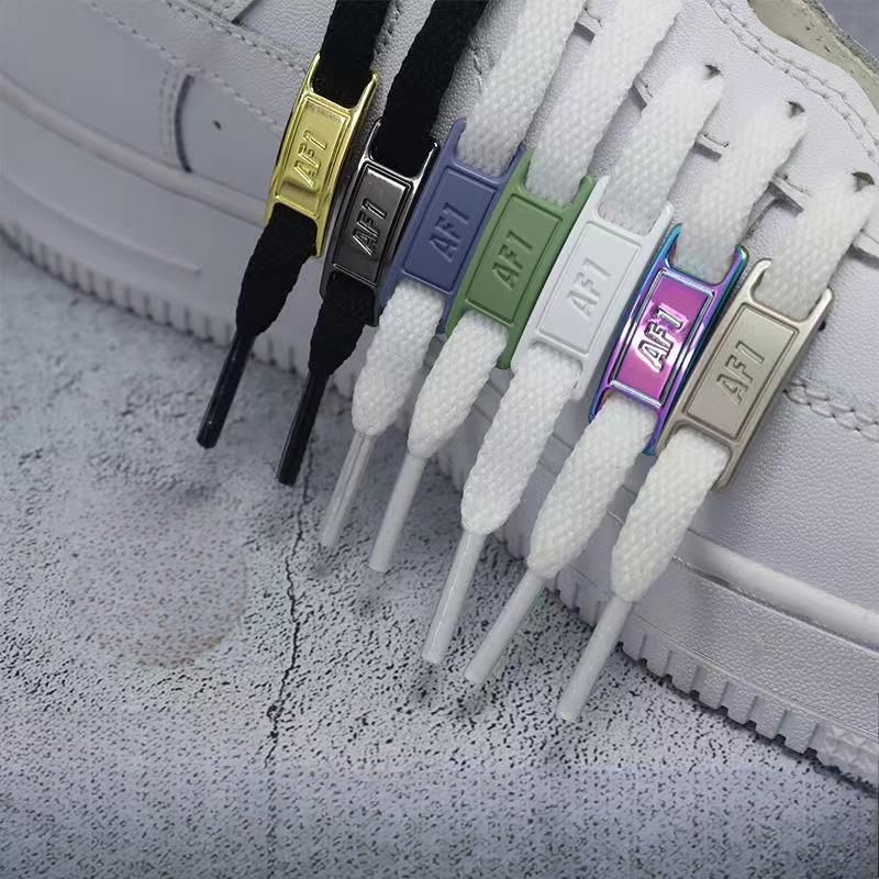 Set 4 Perechi Șireturi AF1 Negru Alb Șireturi Originale și Decorațiuni pentru Pantofi Set Accesorii Șireturi Pantofi Sport Pantofi Air Force