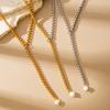 Stainless Steel Jewelry CE Certified Freshwater Pearl Bone Chain Y-shaped Multi-color Splicing Couple Necklace