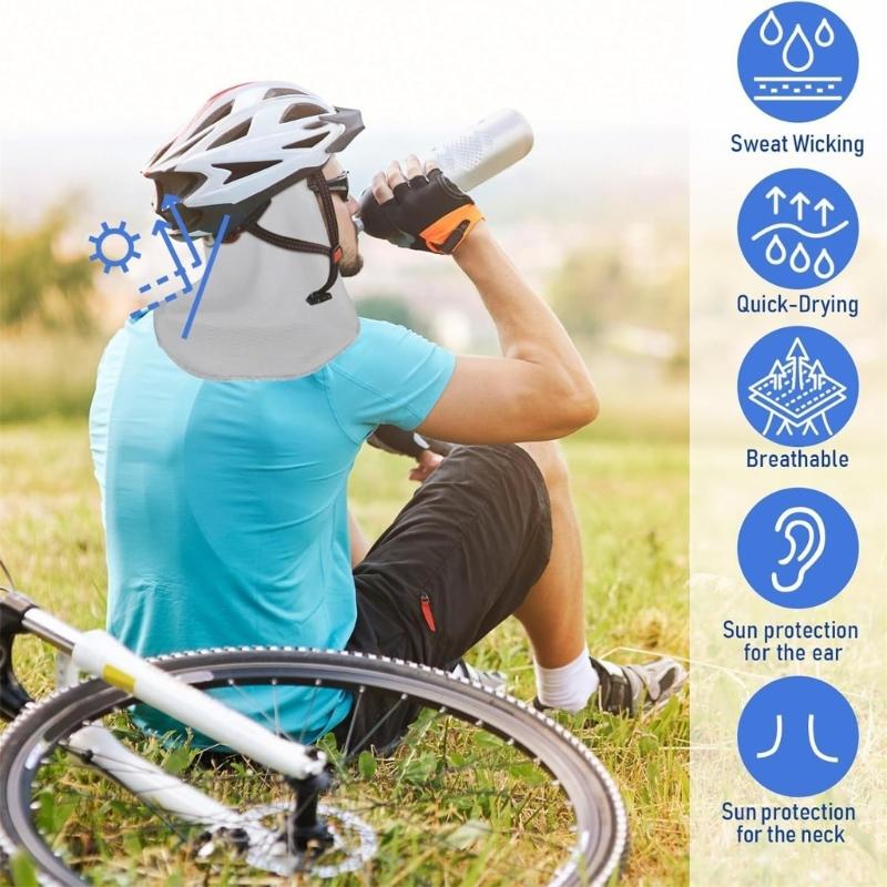 3PCS Sport Skull Cap Moisture Wicking Helmet Liner Hat For Men Women And Kids Sun Protections with Neck Shielding
